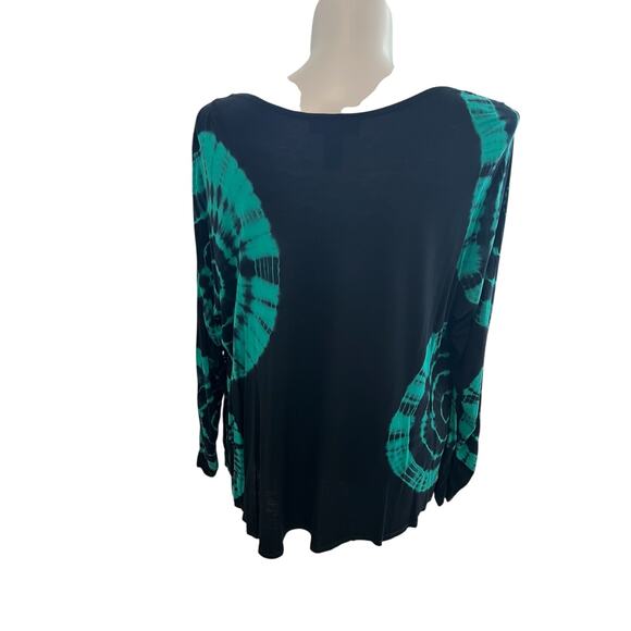 INC International Concepts Womens 3X Stretch Navy Blouse Seashell Long Sleeve - Picture 5 of 6